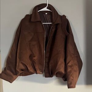 SHEIN women’s  Deep Brown Bomber‎ Jacket